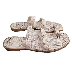 A New Day Womens Slides Sandals Snake Print Square Toe Flat Slip On Shoes 9.5